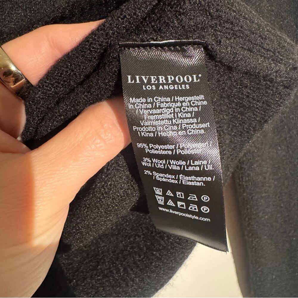 Liverpool Wool Blend Black Sweater, V-Neck Key Hole, XS - Picture 5 of 6